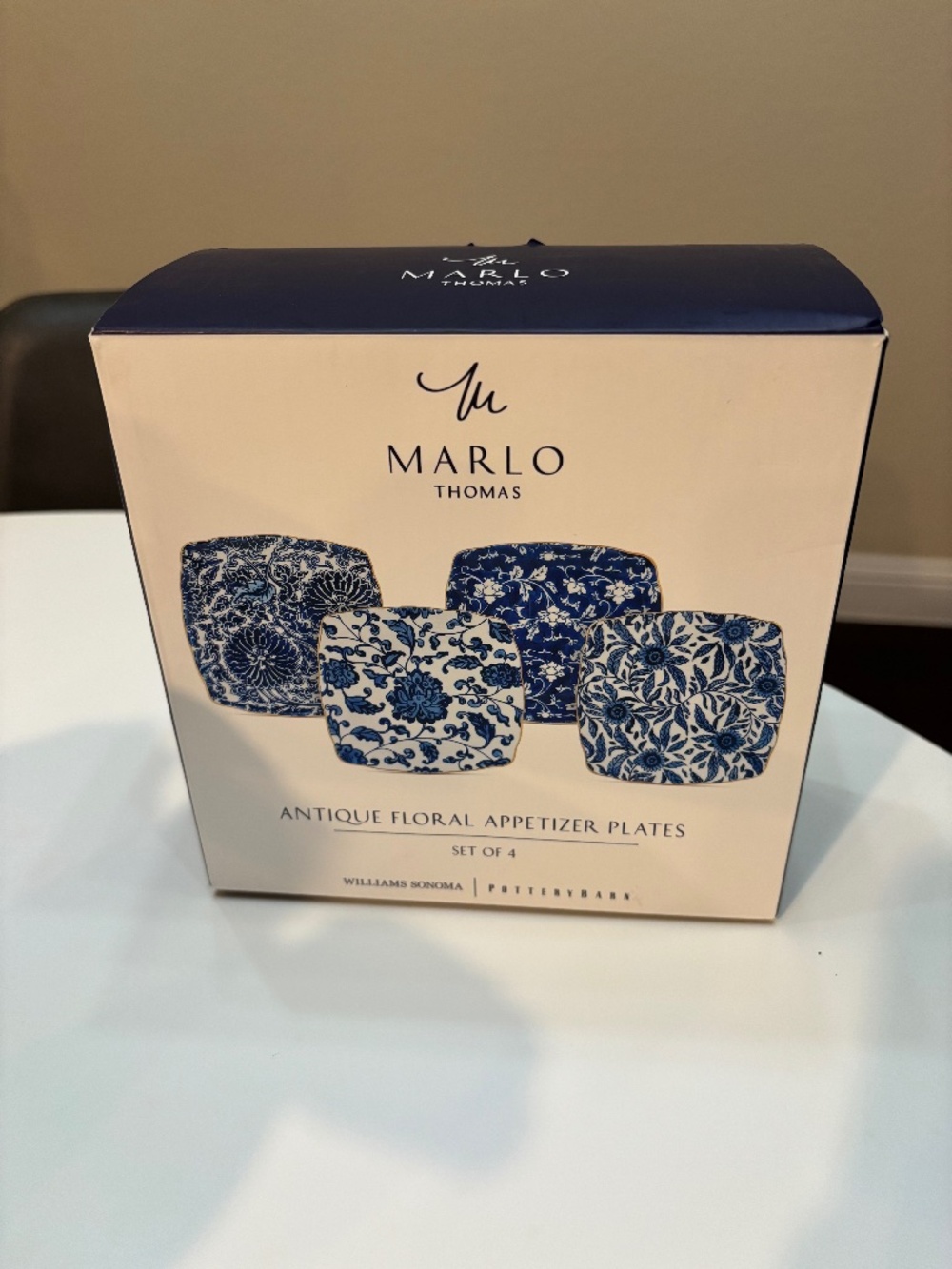 Williams Sonoma X Potttery Barn Marlo Thomas Antique Floral Appetizer Plates Set